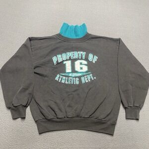 Vintage Franklin Sweatshirt Boys Large Black Logo Turtleneck‎ Fleece USA 90's